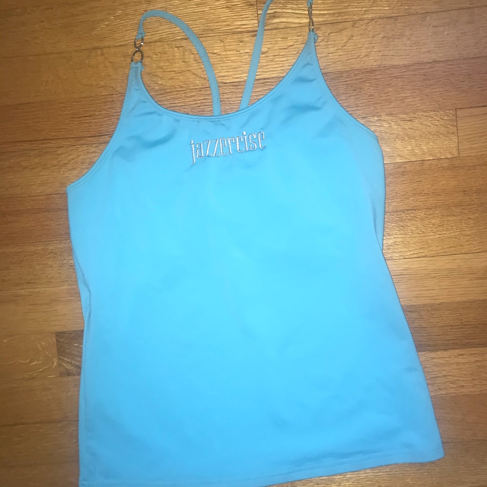 Blue exercise tank top